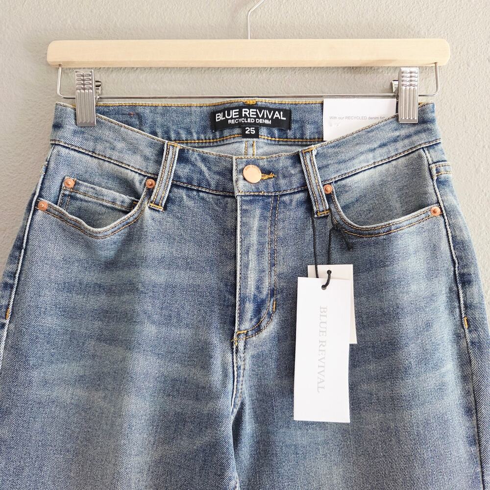 Blue Revival Quinn Mid Rise Straight Leg Ankle Jeans - Size 25 - Picture 3 of 12